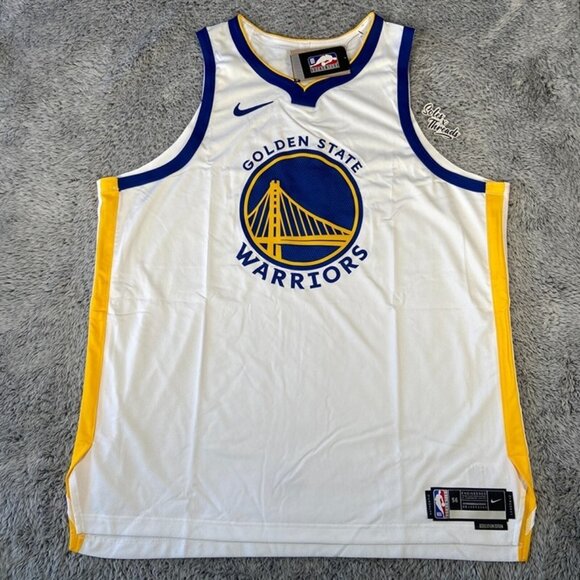 Nike GSW Warriors Authentic Jersey Vapor Knit Icon SZ 56 2XL White CW3373-100